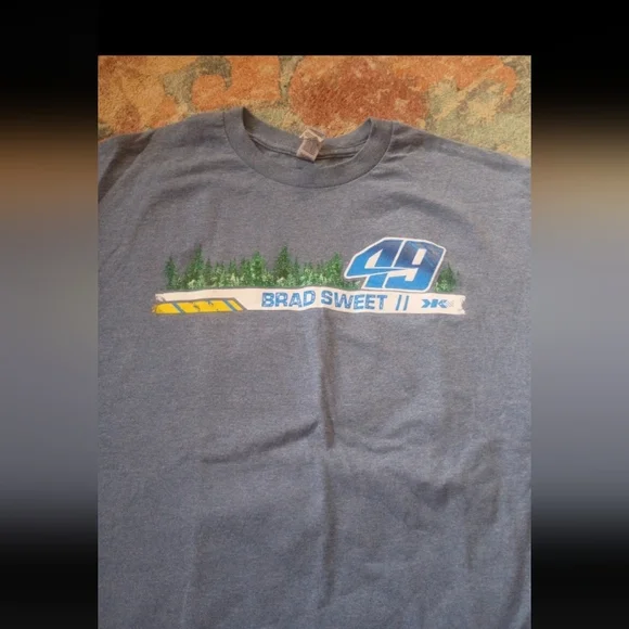 Brad Sweet 49 Napa Auto Parts Blue Graphic Print T-shirt Men's Medium Racecar - Picture 2 of 5